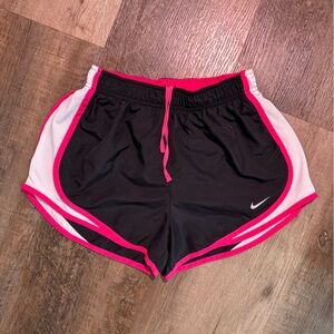 Nike Women's Black and Pink Sports Shorts
